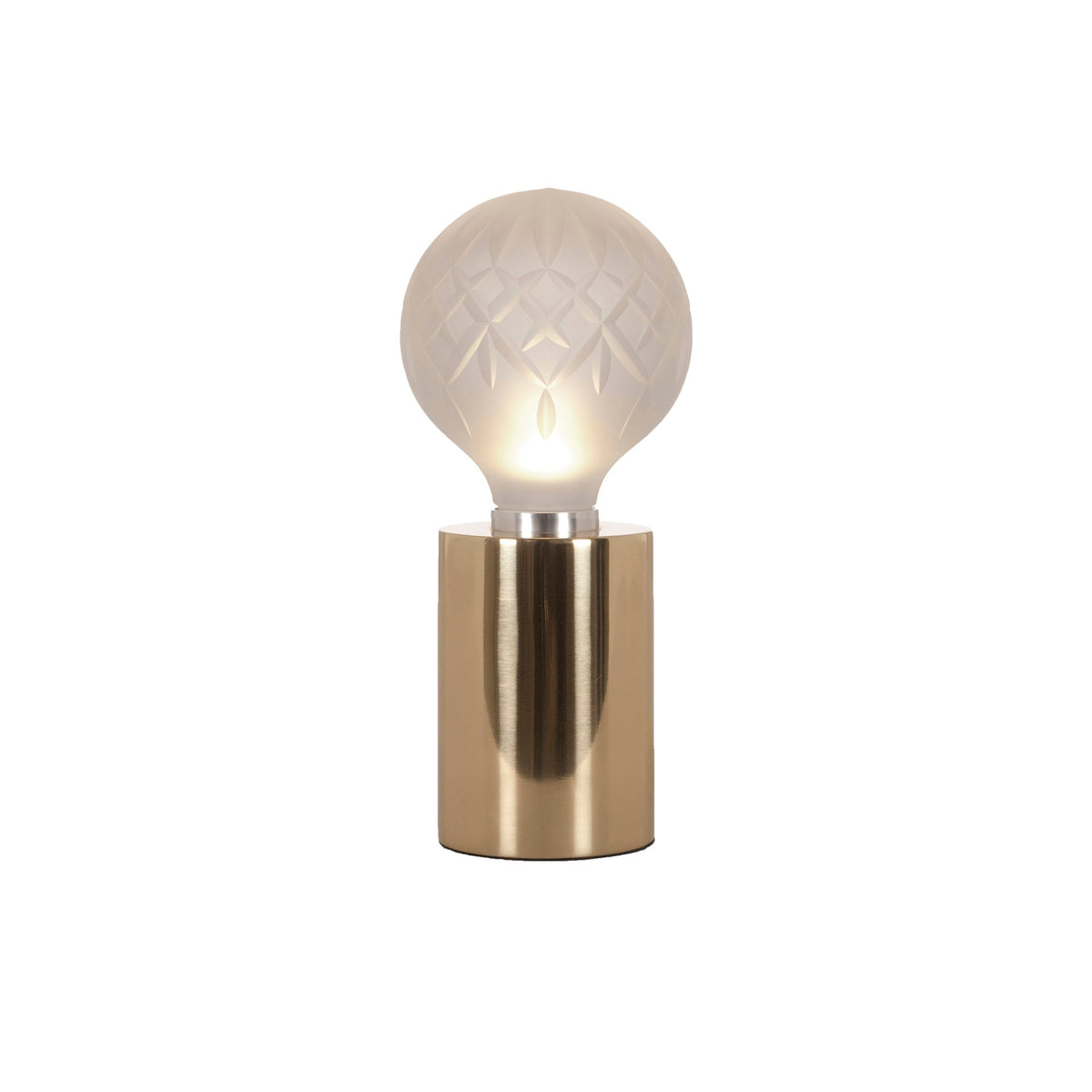 Lyrician Brass Glass Industrial Table Lamp