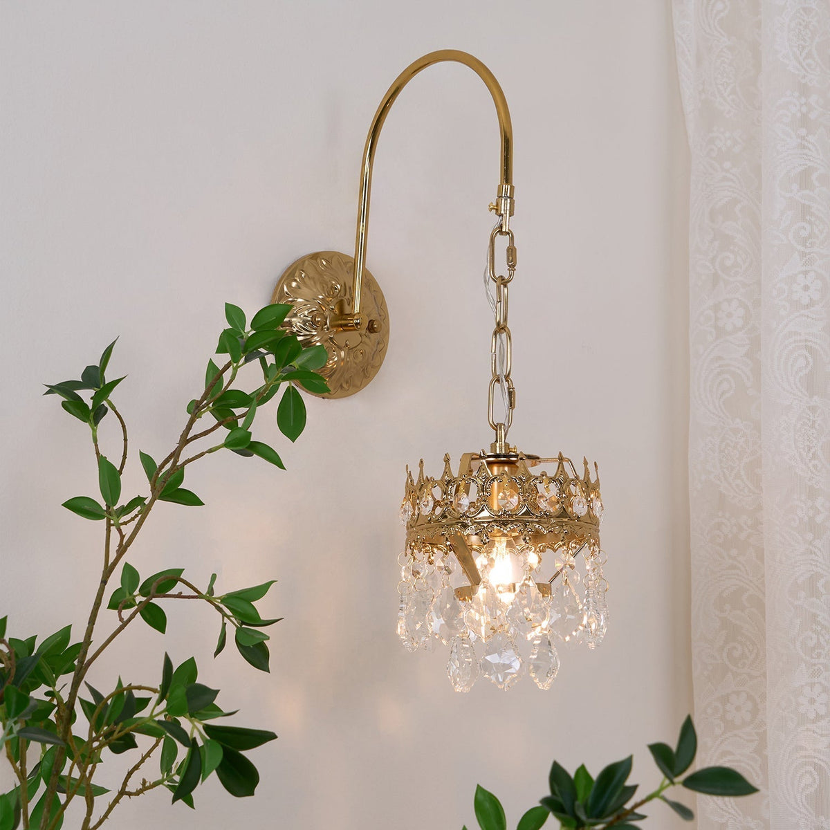 Ivmarila Nordic Art Crown Crystal Sconce Wall lamp