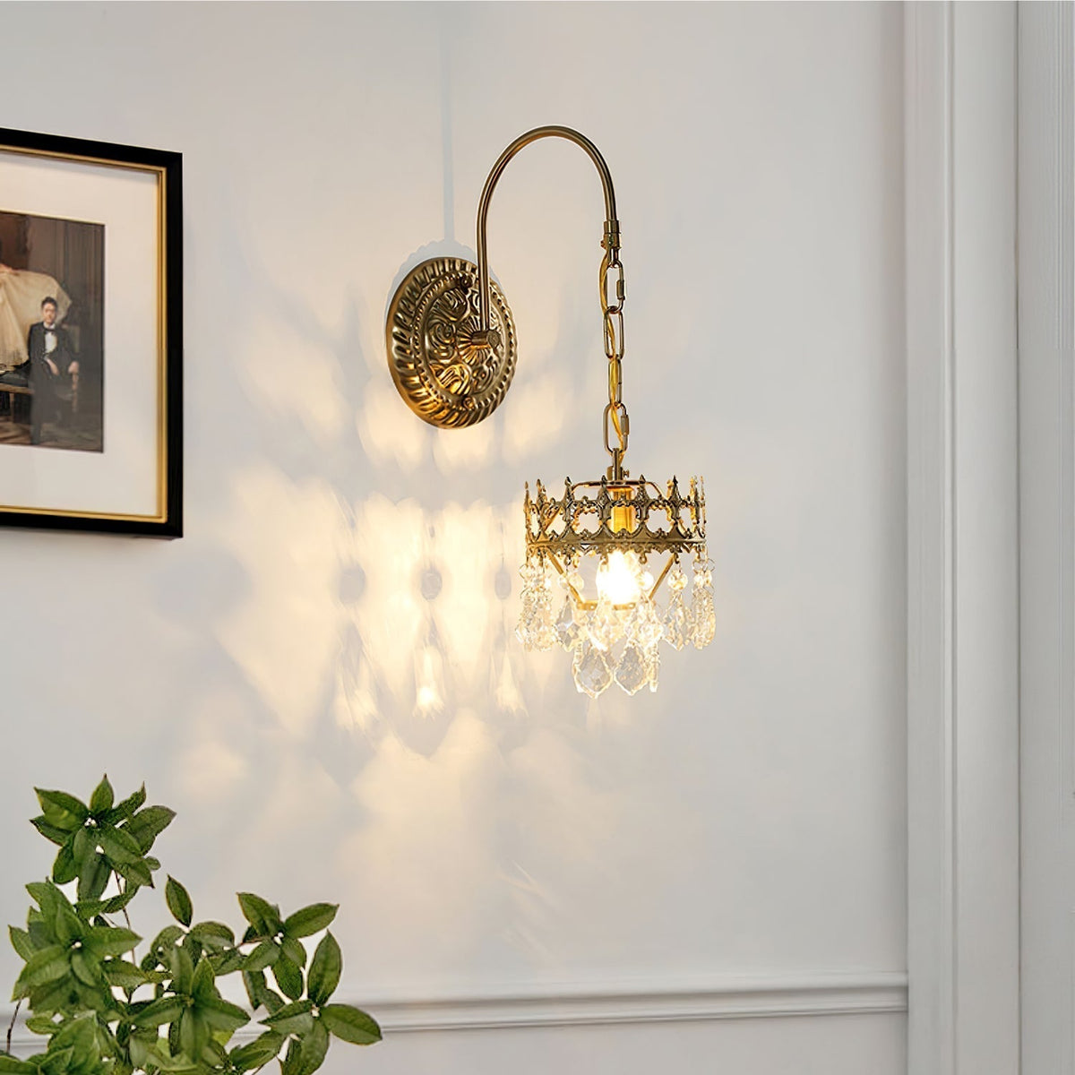Ivmarila Nordic Art Crown Crystal Sconce Wall lamp