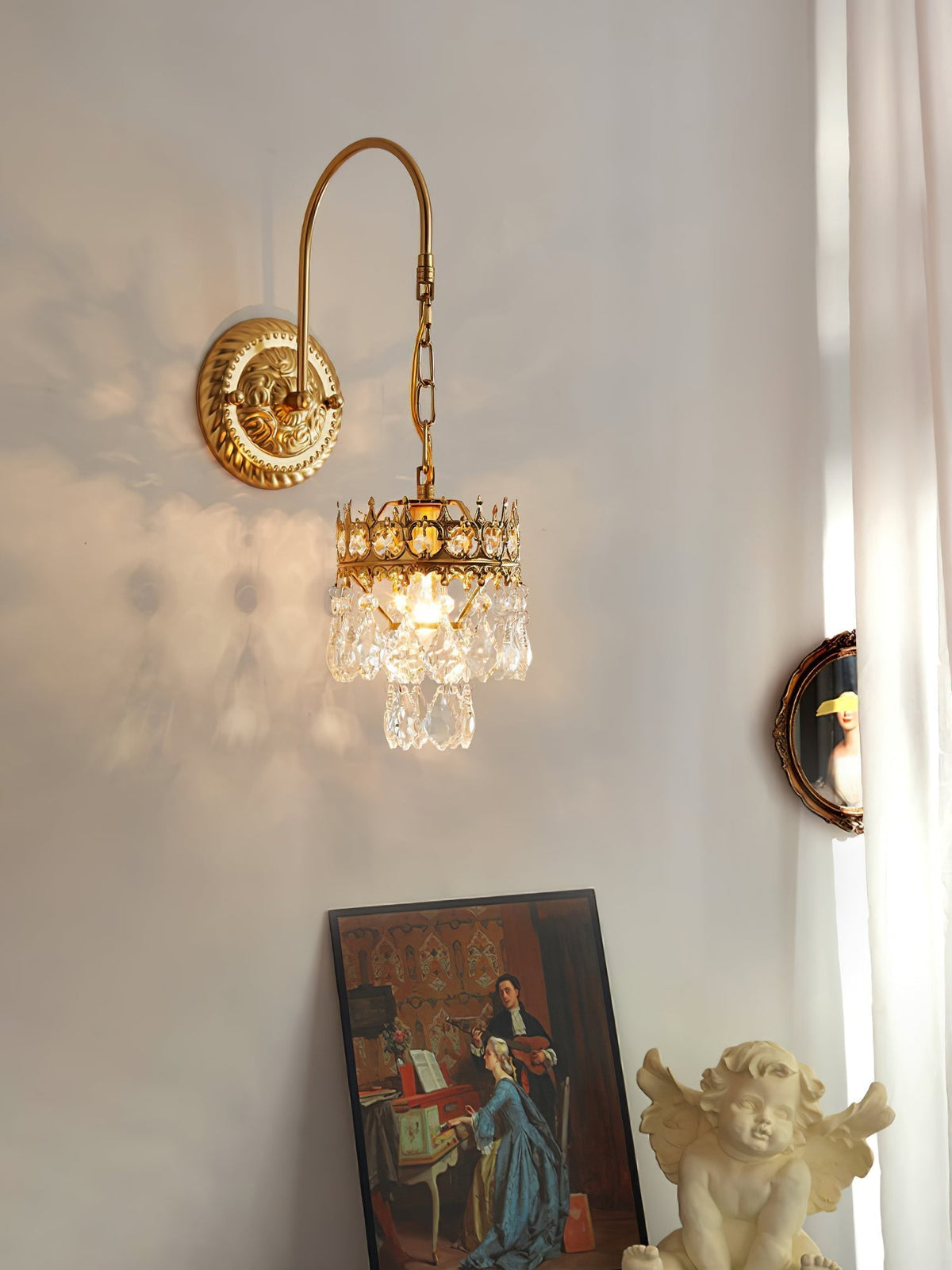 Ivmarila Nordic Art Crown Crystal Sconce Wall lamp