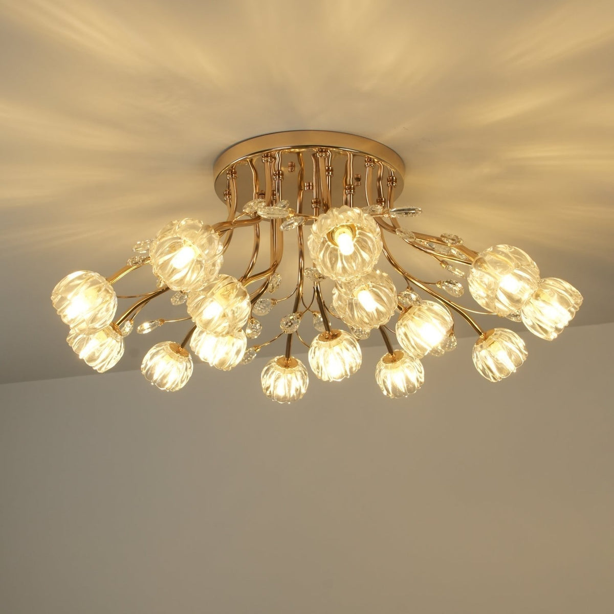 Elyinira Postmodern Luxury Flower Crystal Ceiling Light