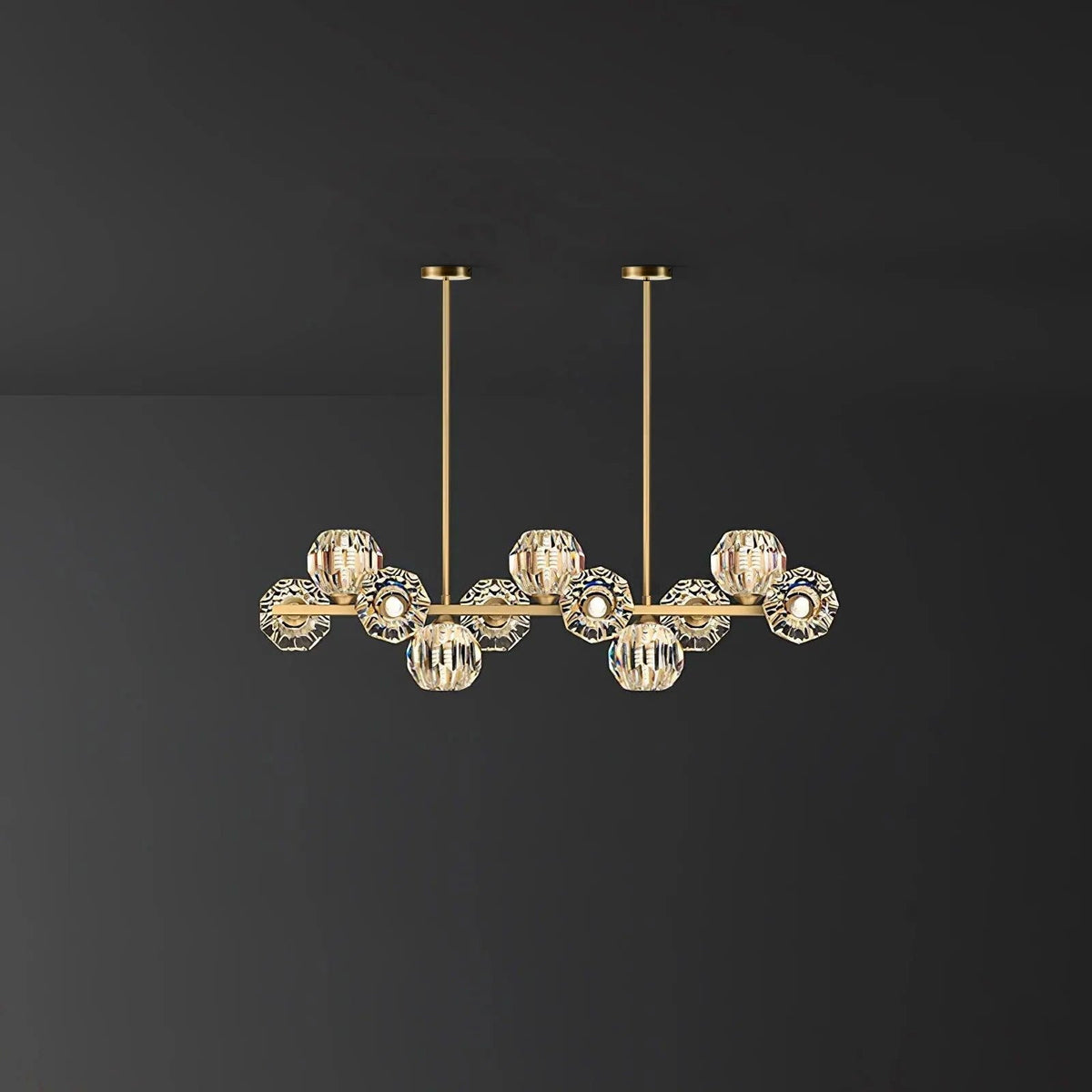 Drivel Postmodern Luxury Ball Brass Crystal Glass Chandelier