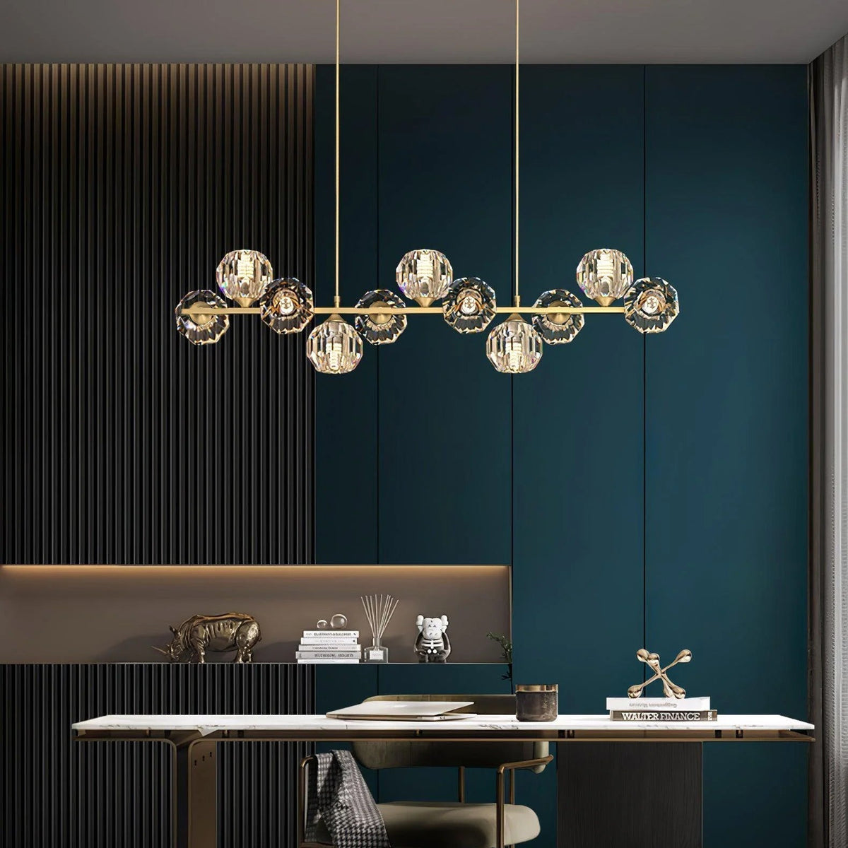 Drivel Postmodern Luxury Ball Brass Crystal Glass Chandelier