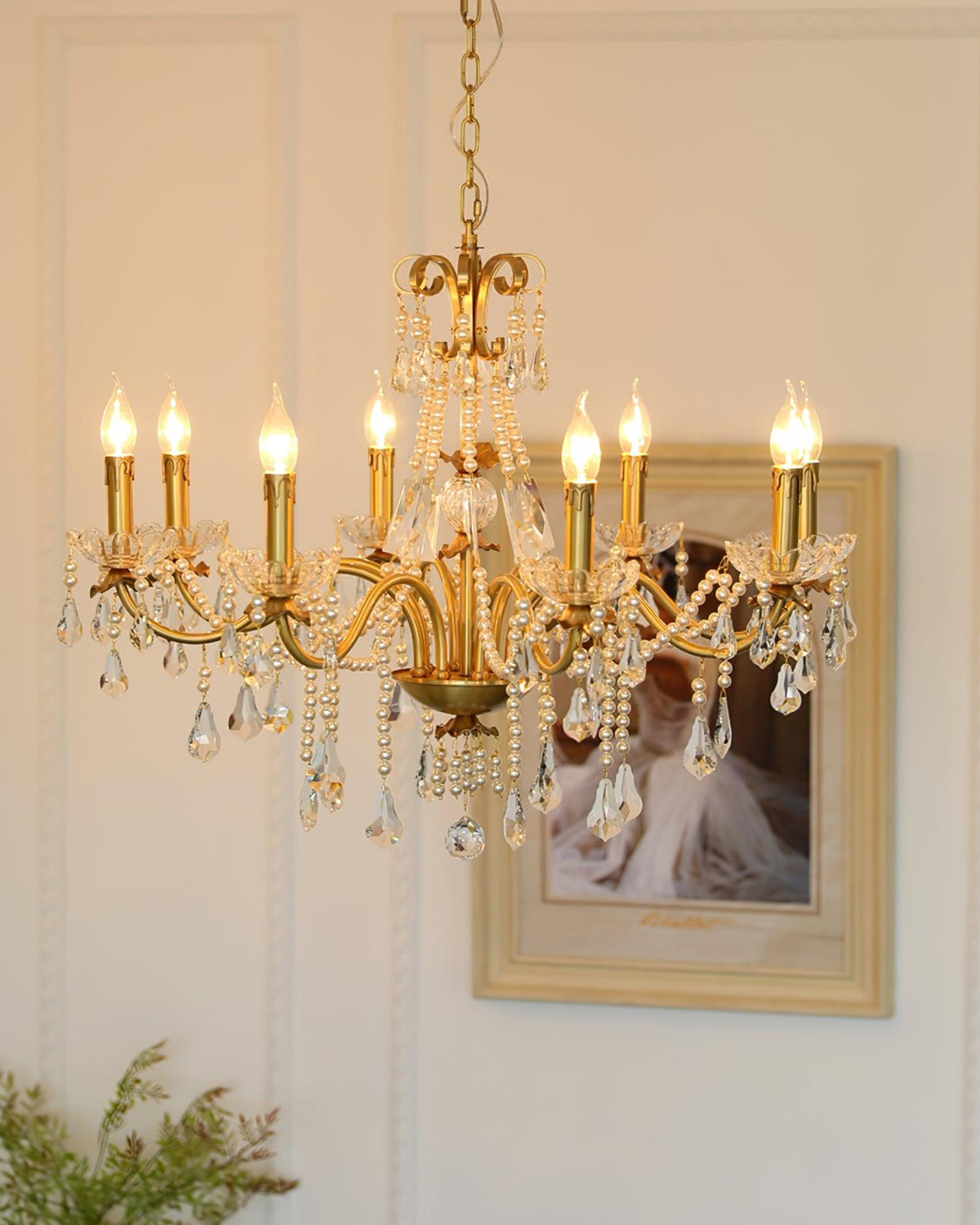 Elyeriel Chandelier Crystal Pearl