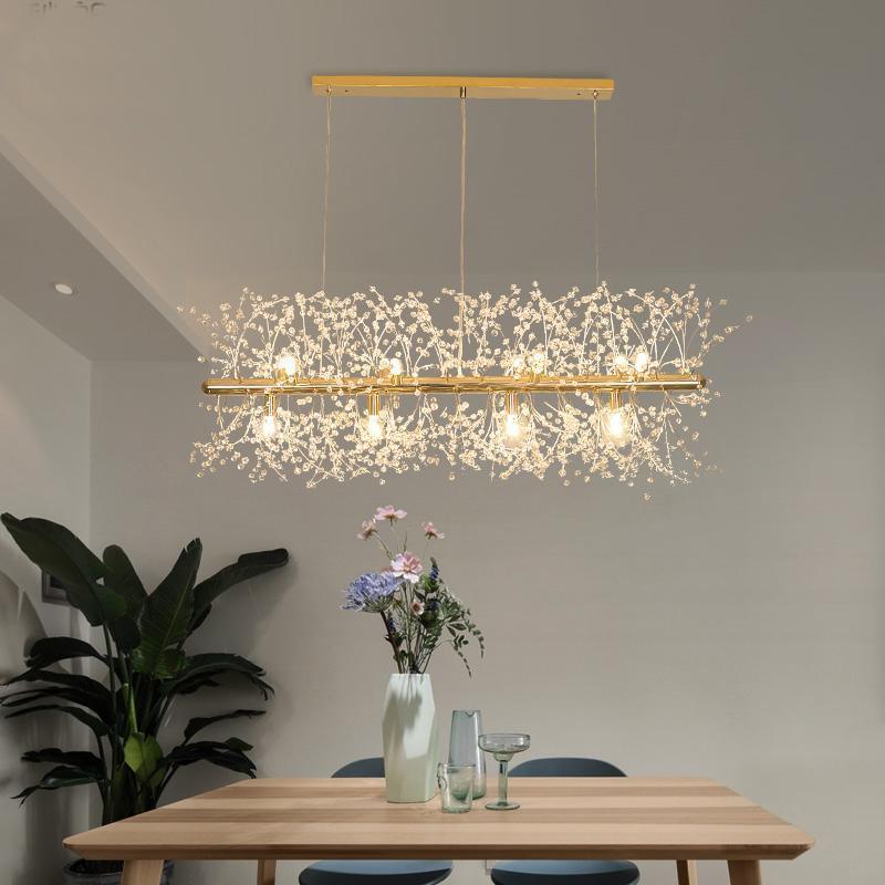 Cir Chandelier Brass Linear Crystal Branch