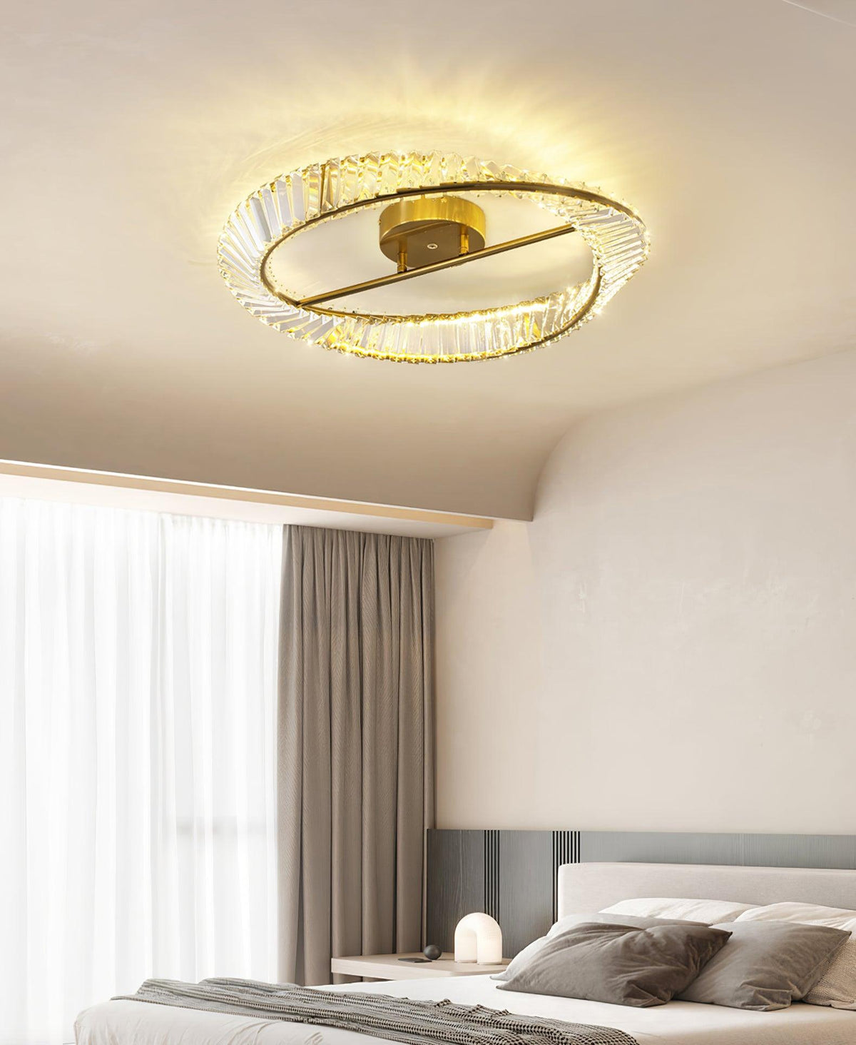 Elyaniella Ceiling Light Crystal Rings Stainless Steel