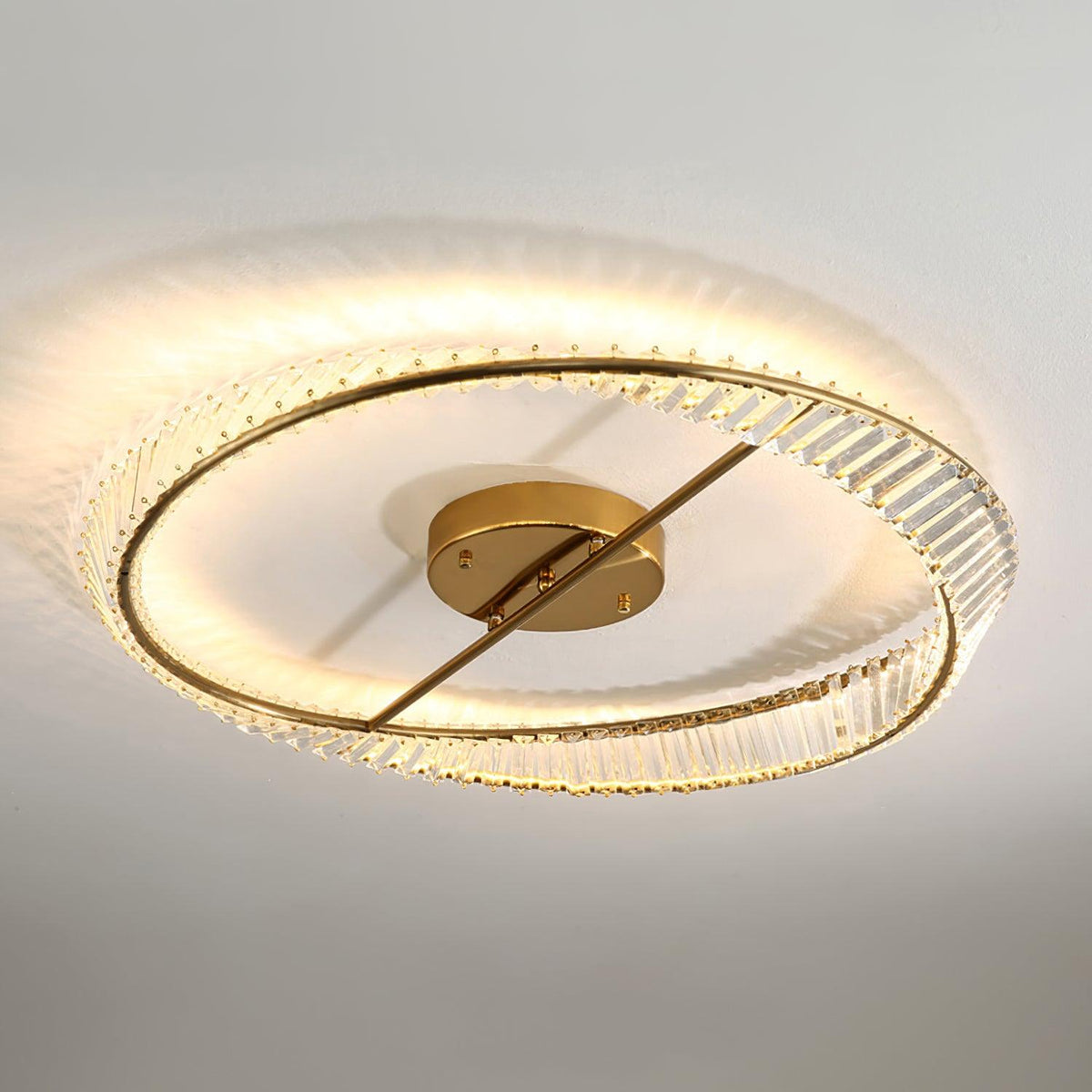 Elyaniella Ceiling Light Crystal Rings Stainless Steel