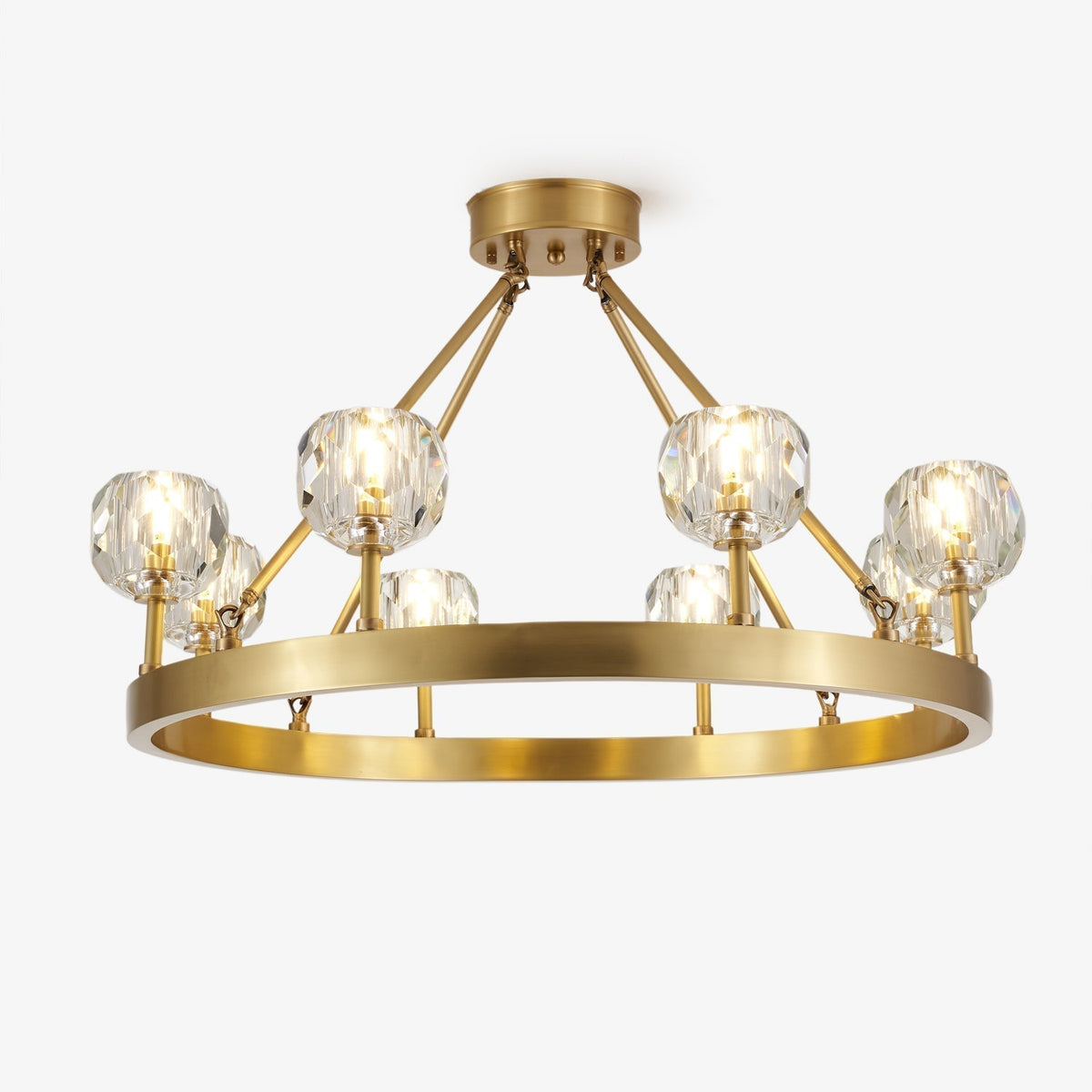 Syzorisra Modern Crystal Brass Chandelier