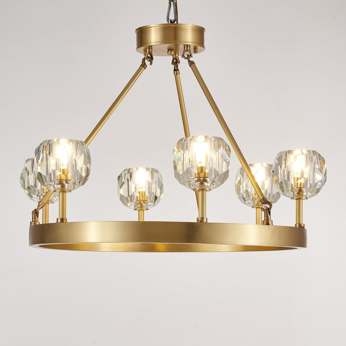 Syzorisra Modern Crystal Brass Chandelier