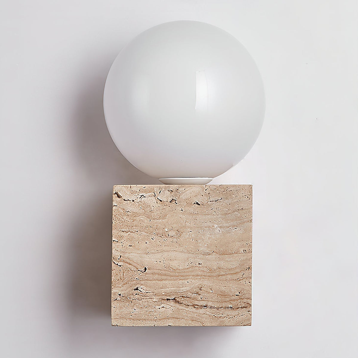 Eurlaean Cube-Base Travertine Wall Light