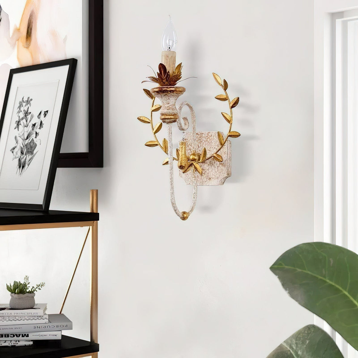 Opal Wooden Wall Lamp