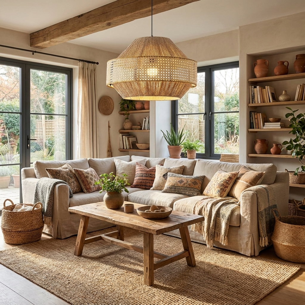 Avelmere Woven Rattan Pendant Lamp