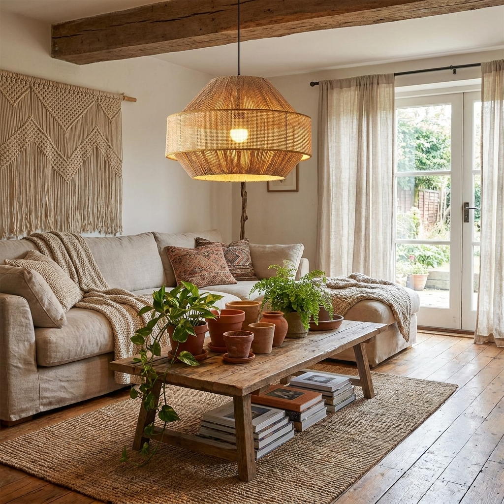Avelmere Woven Rattan Pendant Lamp