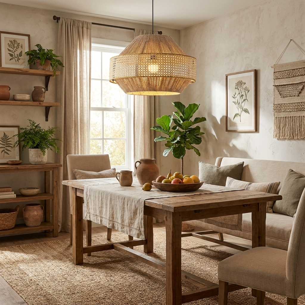 Avelmere Woven Rattan Pendant Lamp