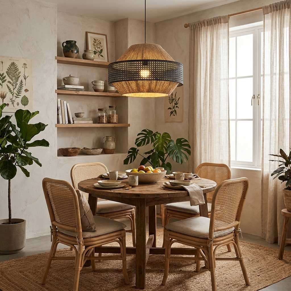 Avelmere Woven Rattan Pendant Lamp
