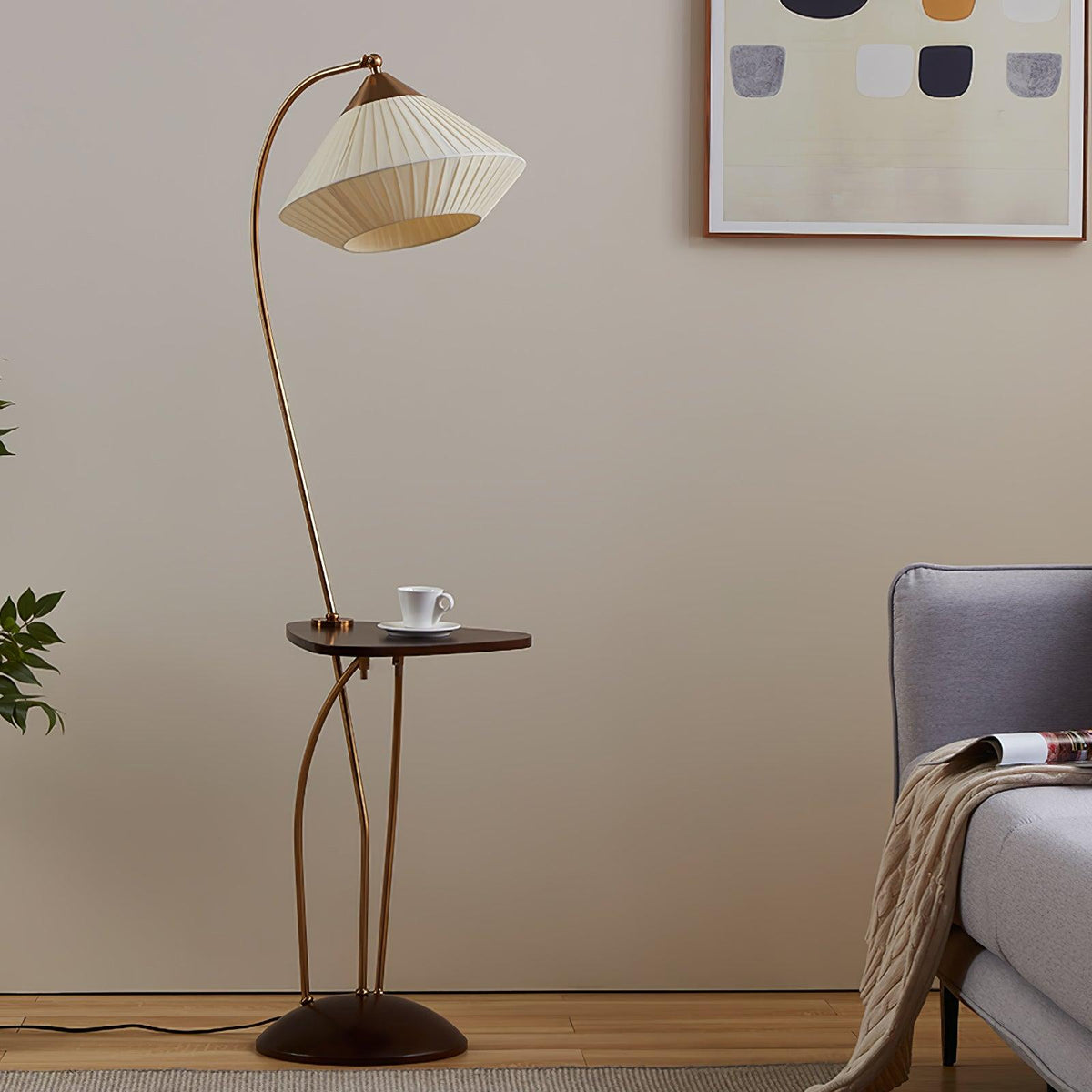 Raviq Fabric Vintage Floor Lamp
