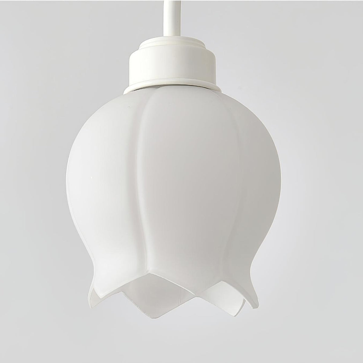 Veleissa Chandelier Bell Shade Curved Arm White Floral Elegant