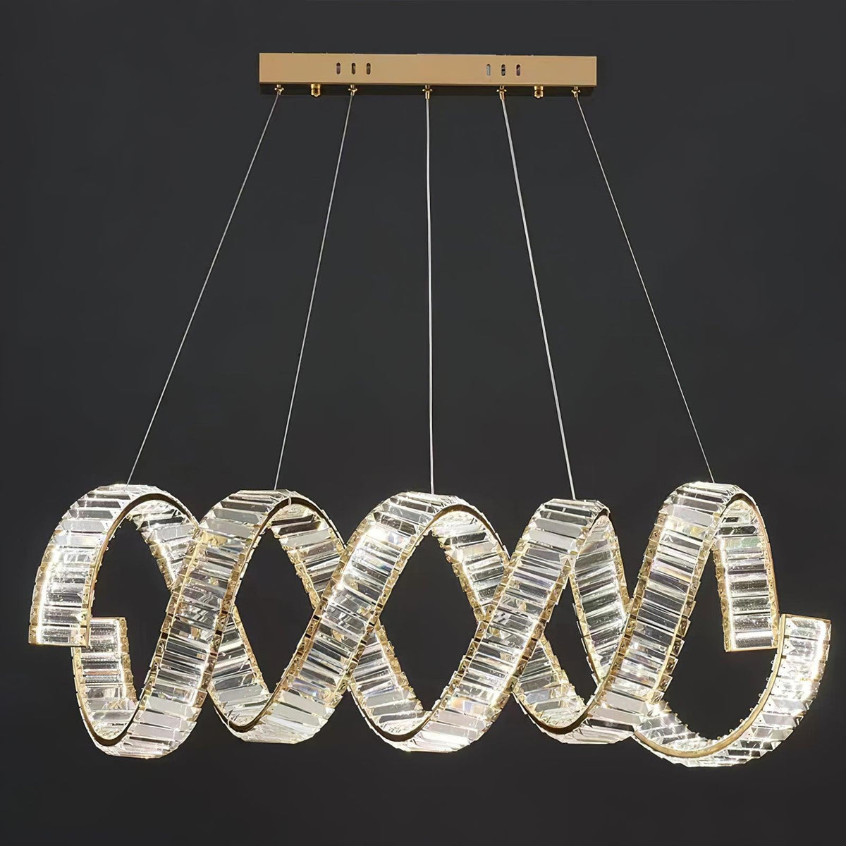 Luxielle Chandelier Curved LED Crystal Luxurious