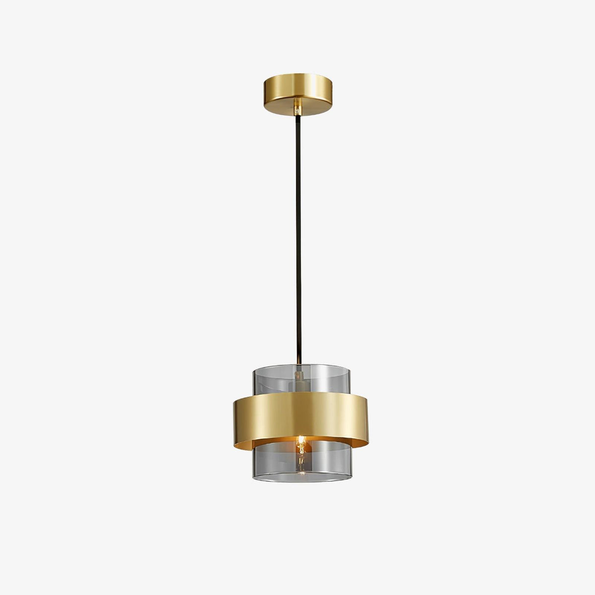 Celariella Pendant Lamp Brass Cylinder Glass Contemporary