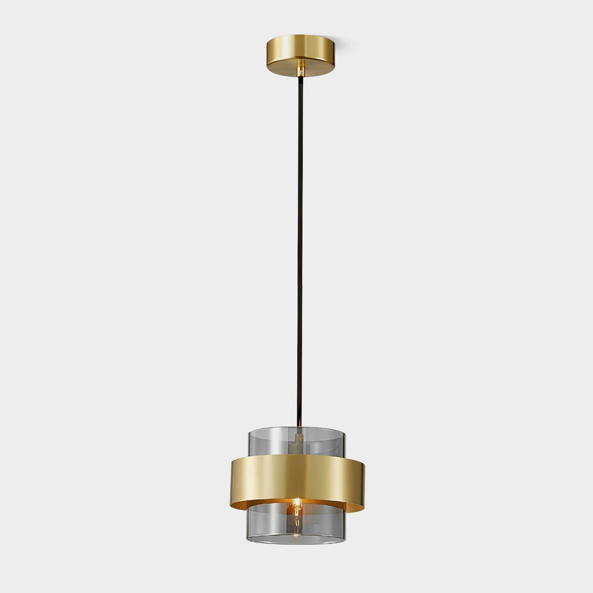 Celariella Pendant Lamp Brass Cylinder Glass Contemporary