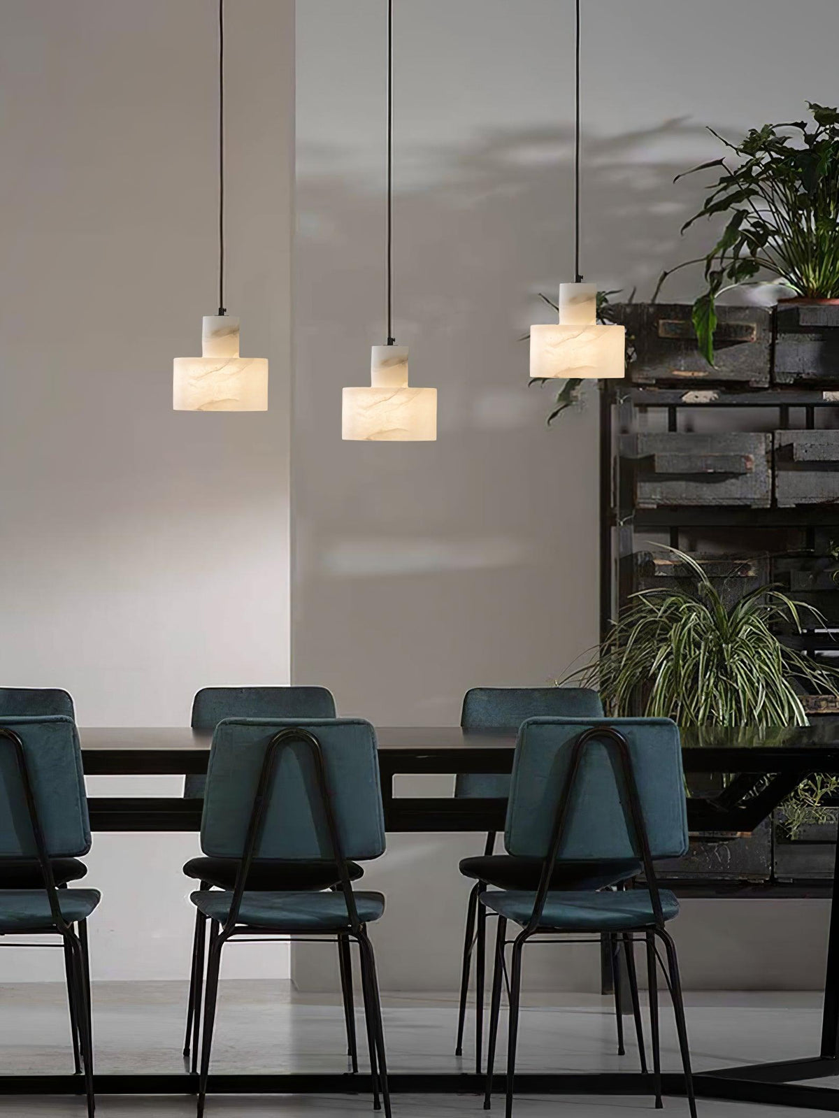 Alabaster  Pendant Lgiht Dual Cylindrical
