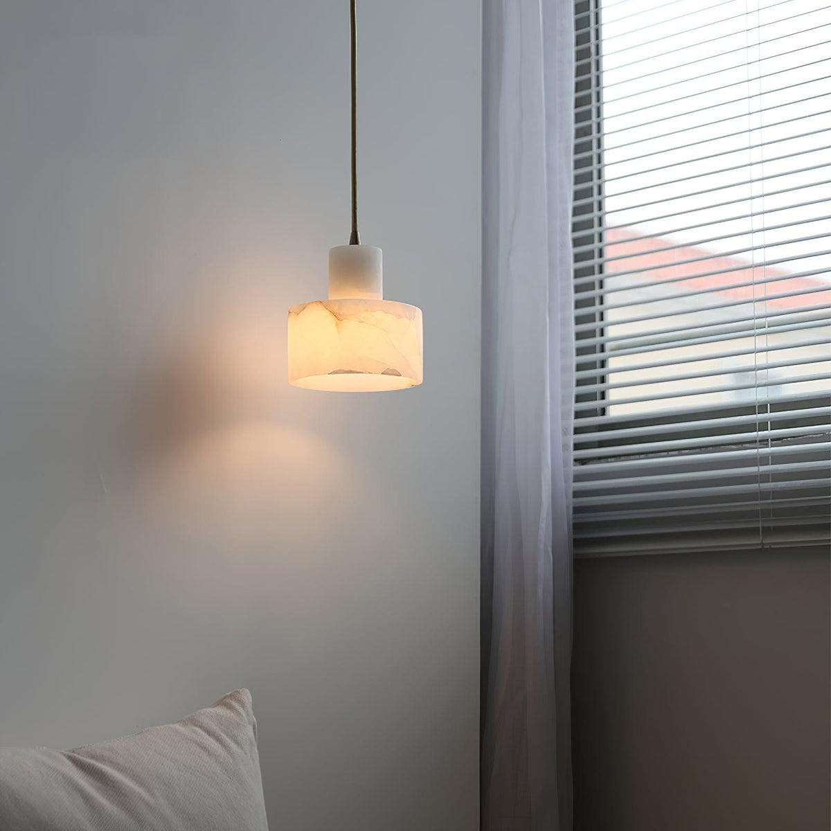 Alabaster  Pendant Lgiht Dual Cylindrical