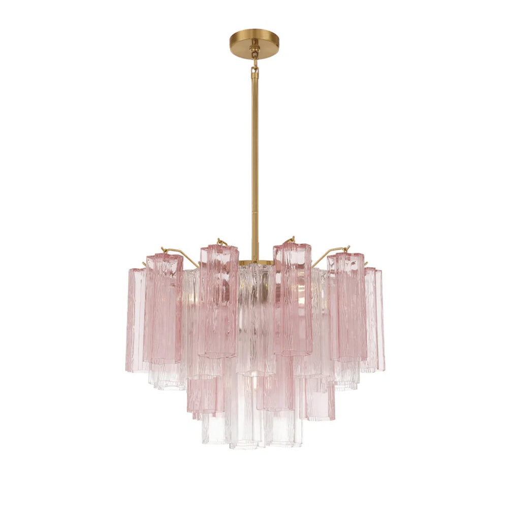 Namo Murano Chandelier Glass Tube Layered Amber