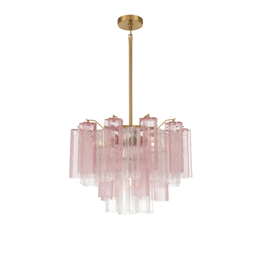 Namo Murano Chandelier Glass Tube Layered Amber