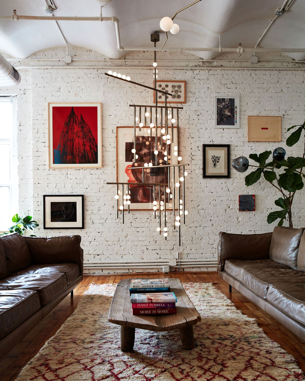 Yieli Brass Glass Drop Chandelier