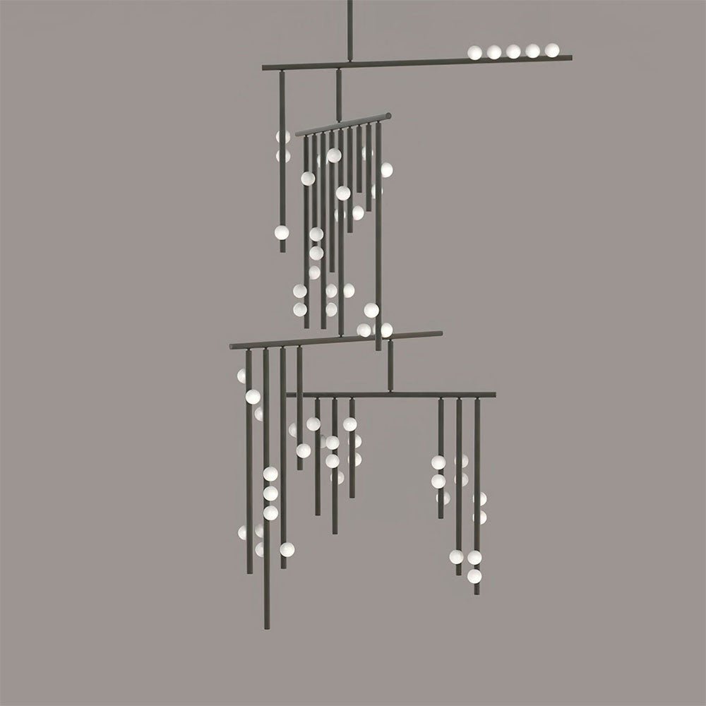 Yieli Brass Glass Drop Chandelier