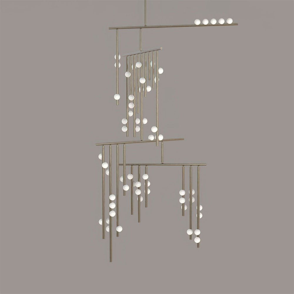 Yieli Brass Glass Drop Chandelier