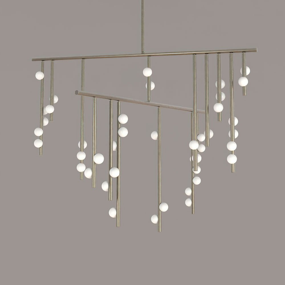 Yieli Brass Glass Drop Chandelier