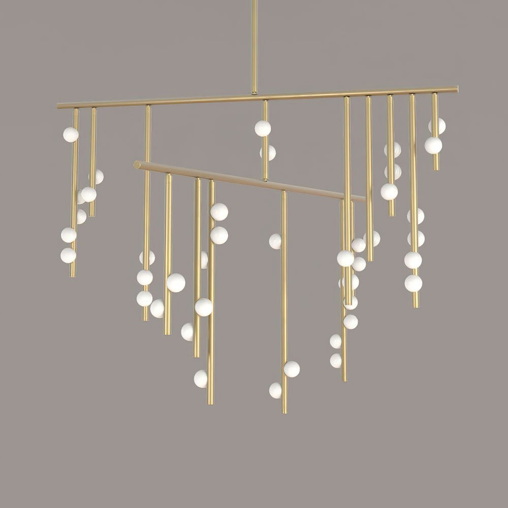 Yieli Brass Glass Drop Chandelier