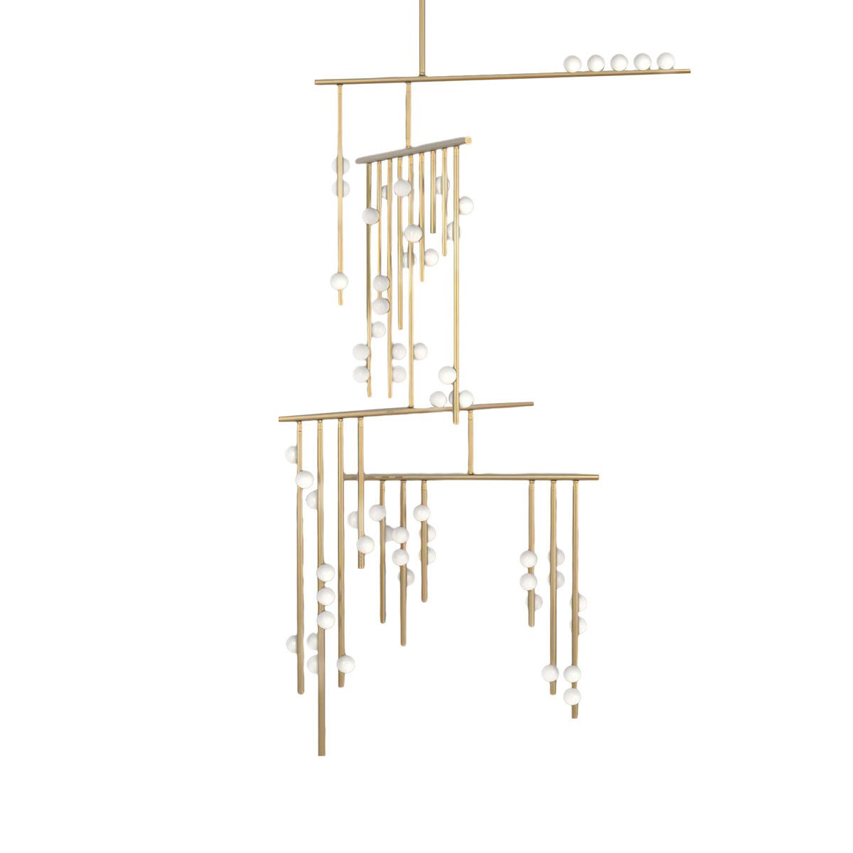 Yieli Brass Glass Drop Chandelier