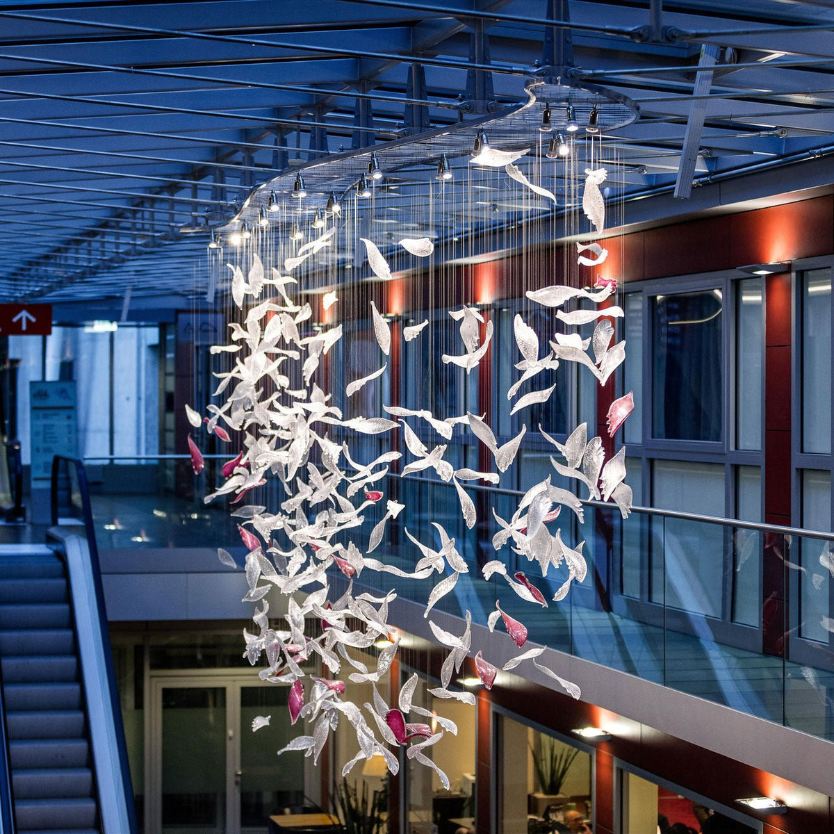 Zathaara Glass Feather Shape  Chandelier
