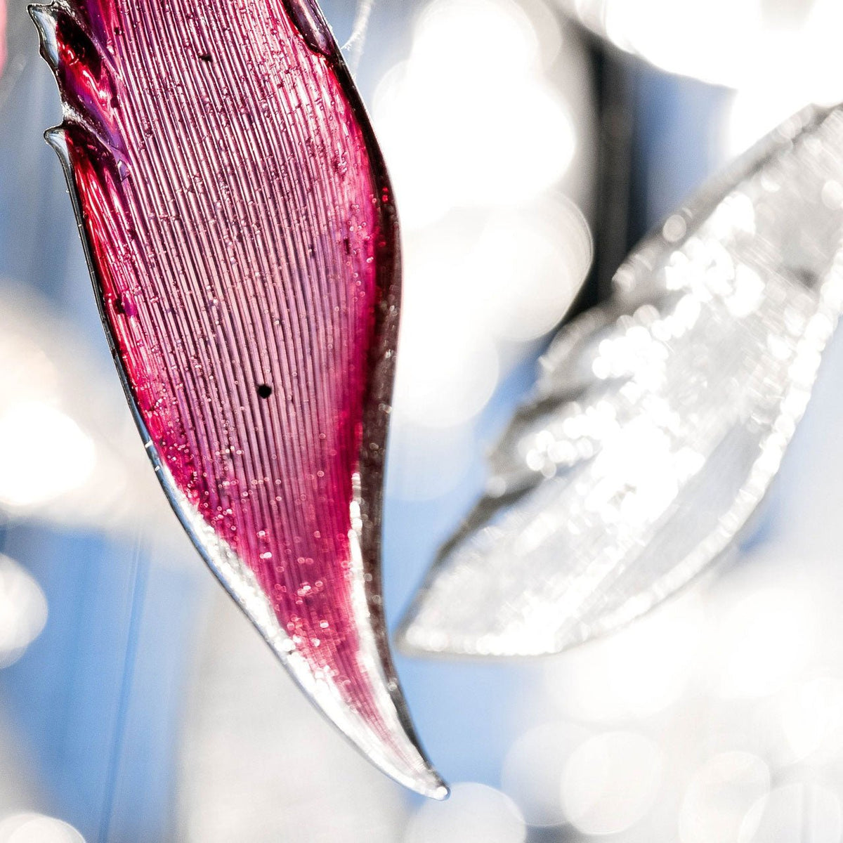Zathaara Glass Feather Shape  Chandelier