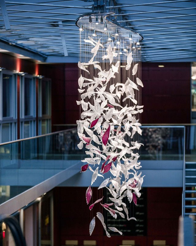 Zathaara Glass Feather Shape  Chandelier