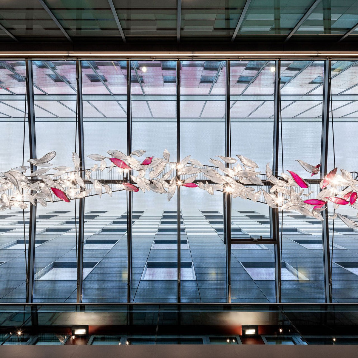 Zathaara Glass Feather Shape  Chandelier