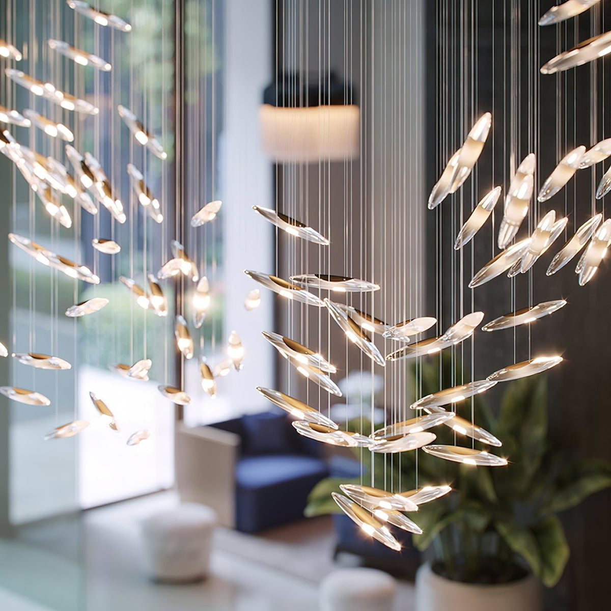 Hylor Luxury Moonlight Whispers Glass Chandelier