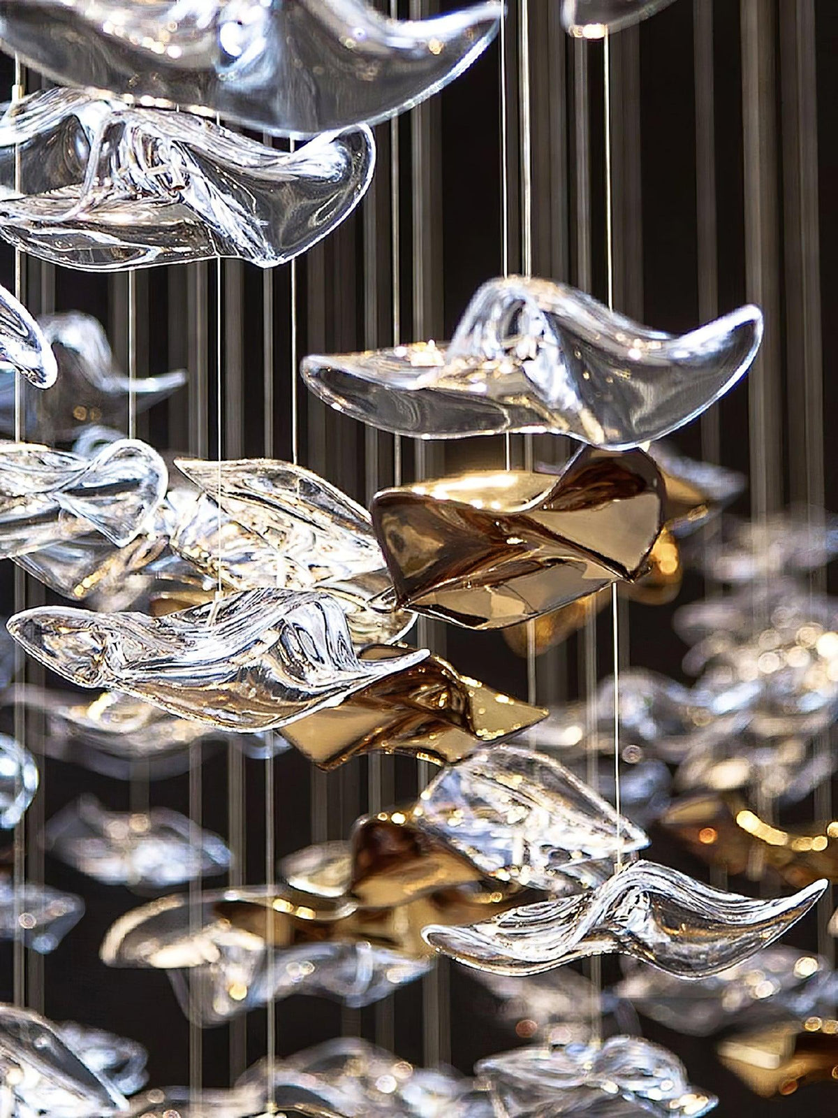 Lisk Luxury Brass Linear Chandelier