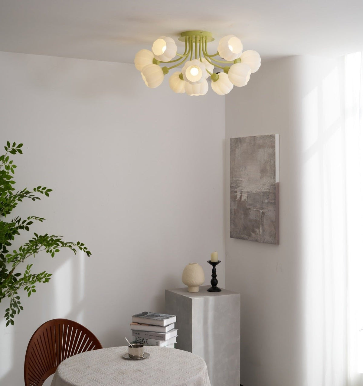 Zenorarae Elegance Matcha Glass Ceiling Lamp