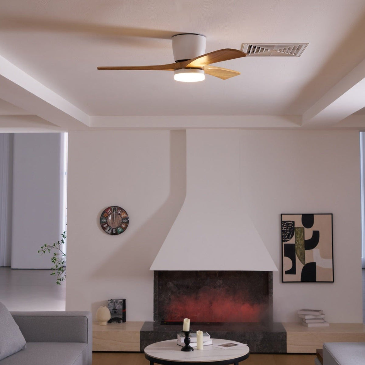 Elena Modern Wood Ceiling Fan Light