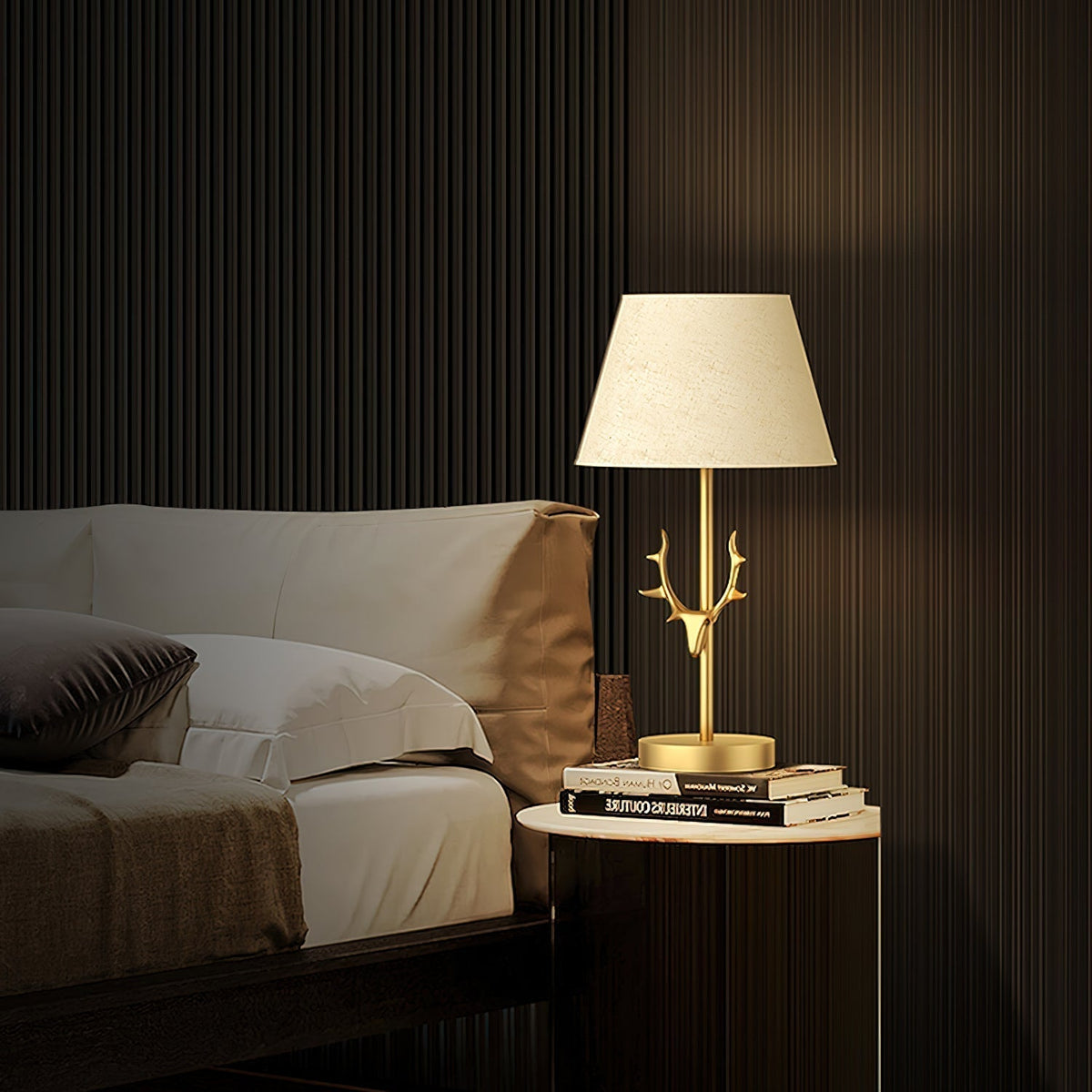 Antler Elegance Brass Table Lamp