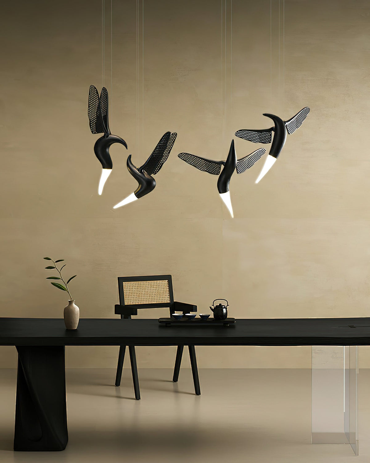 Elsilor Avian-Inspired Wood Pendant Light