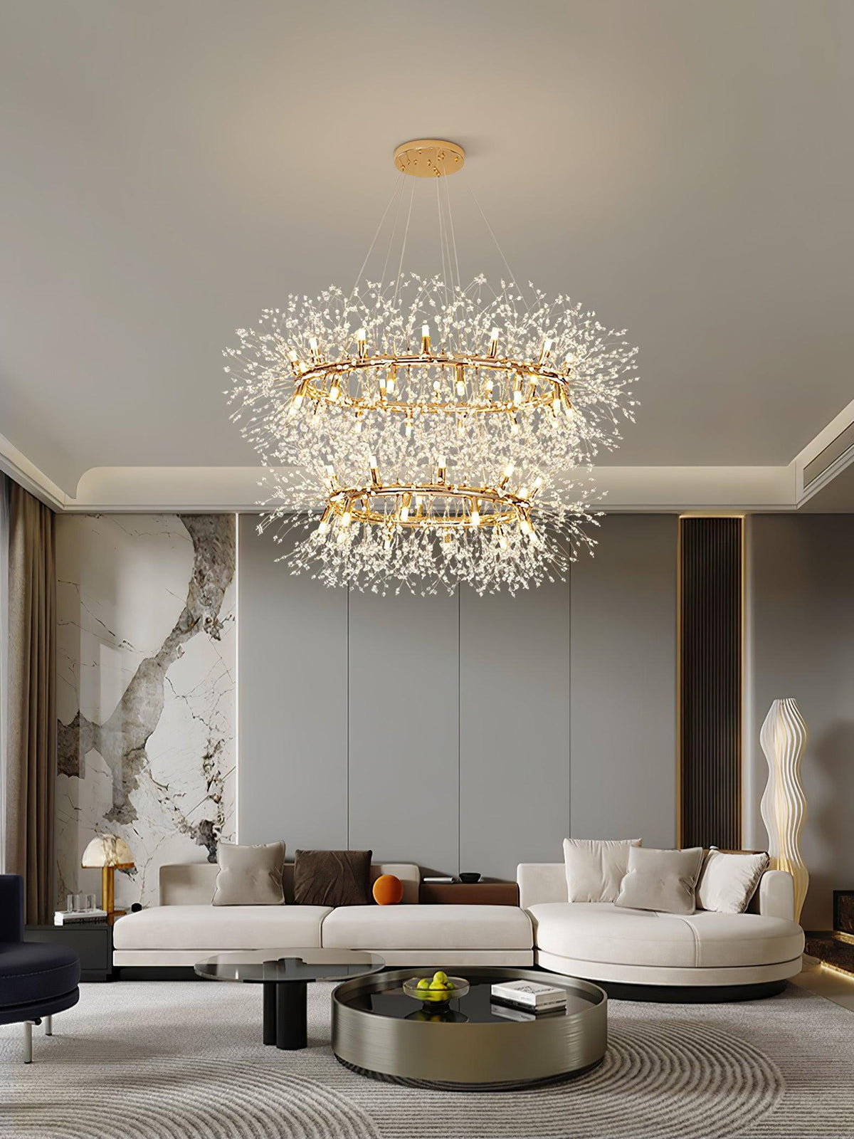 Arderian Chandelier Dandelion Round Stainless Steel