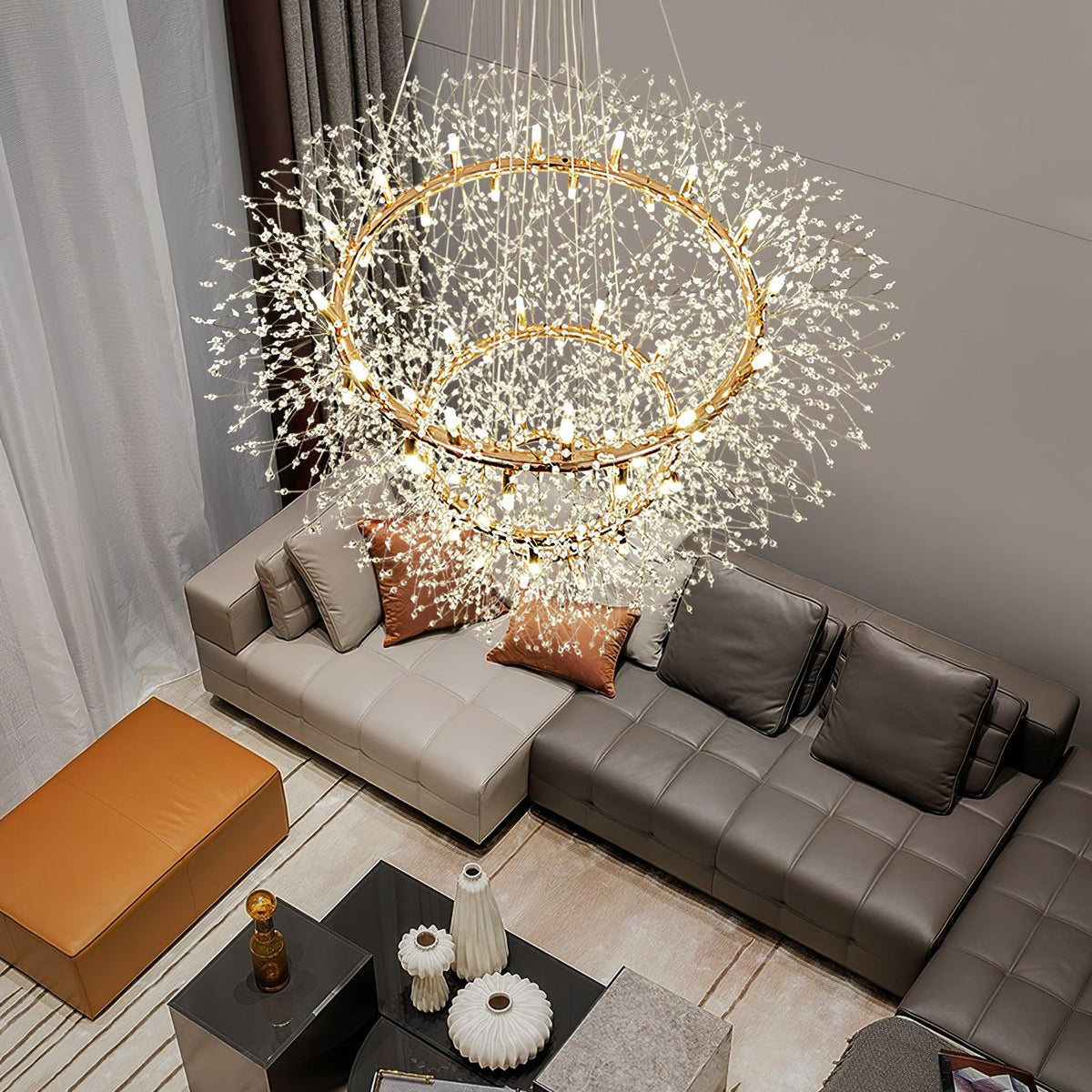 Arderian Chandelier Dandelion Round Stainless Steel