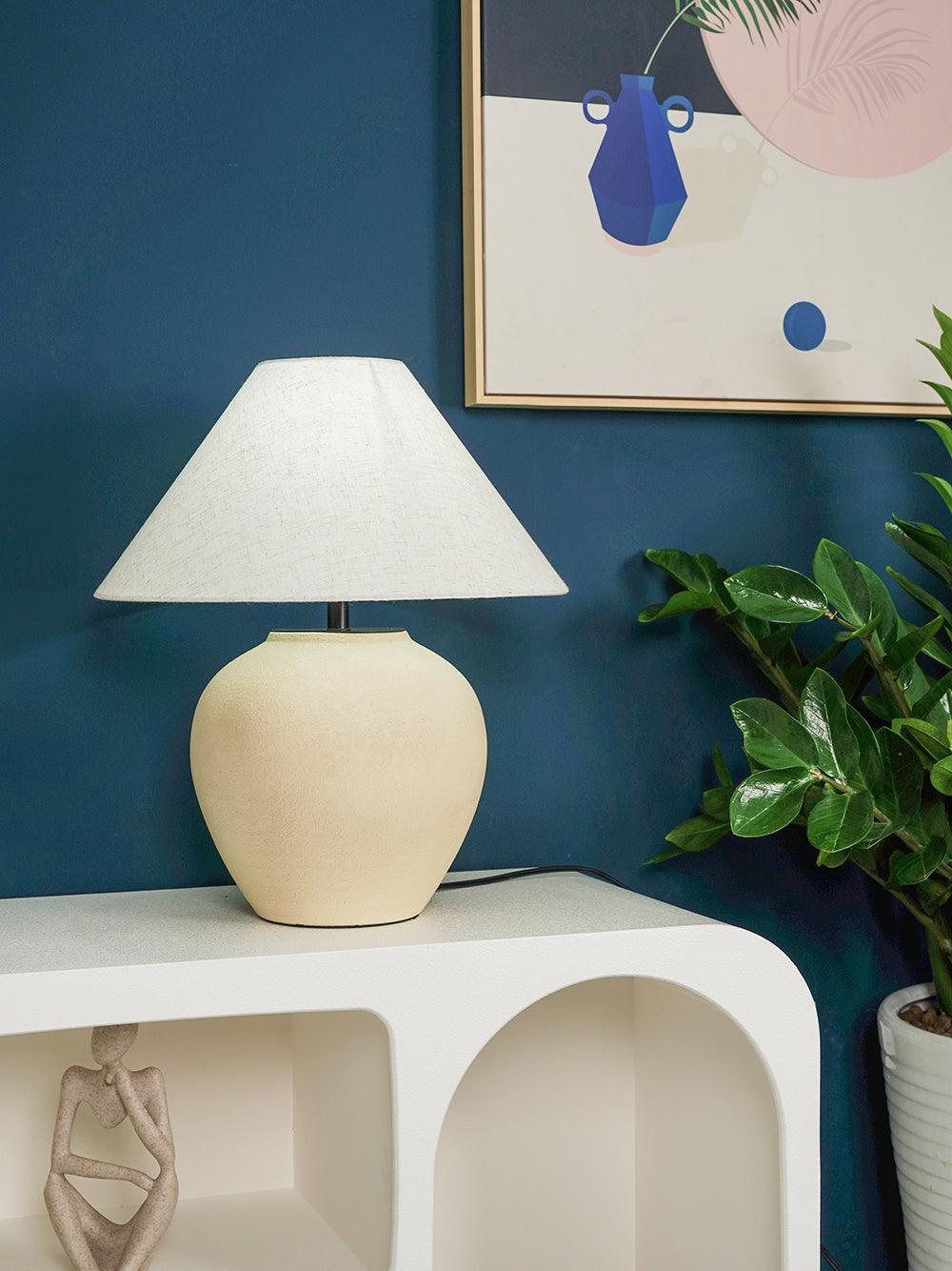 Lumian Fabric Ceramic Rustic Table Lamp