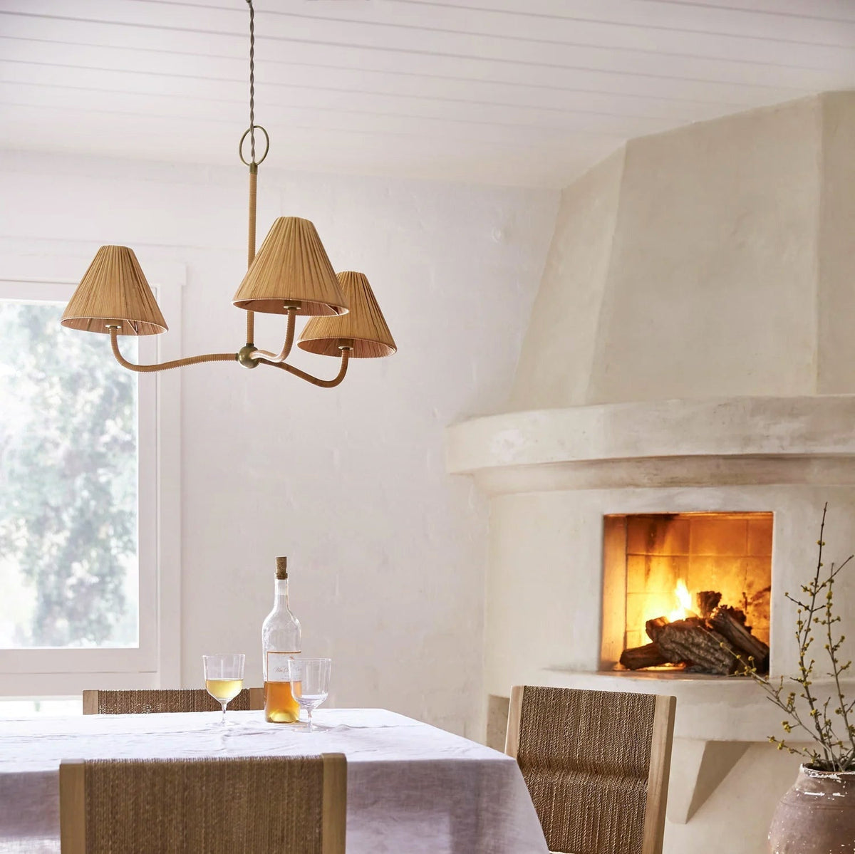 Delphine Elegance Natural Woven Rattan Chandelier