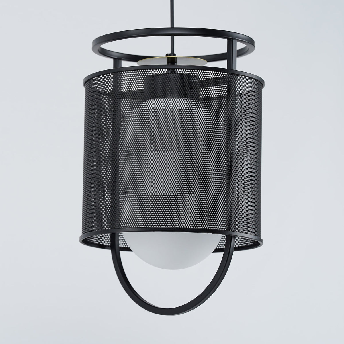 Meren Pendant Lamp Mesh Cylinder Brass Accent Industrial