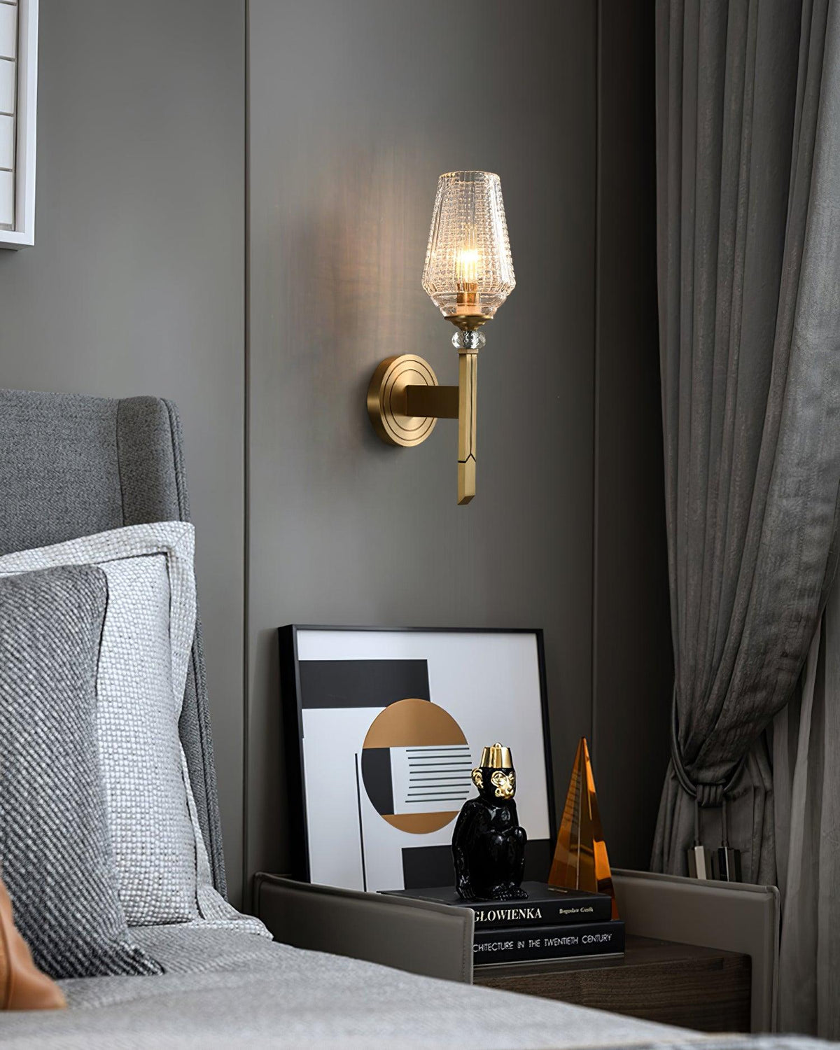 Elyisora Wall Light Brass Crystal Elegant